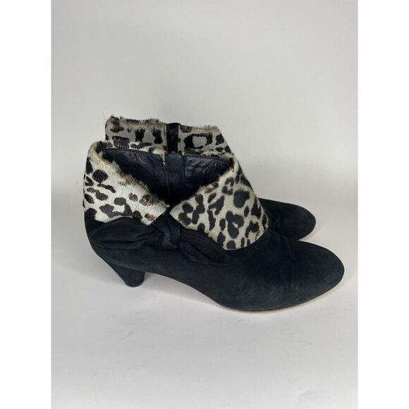 hobbs boots Bootie’s Women Size 39 US 8 Black Suede Made In Italy - Picture 1 of 13